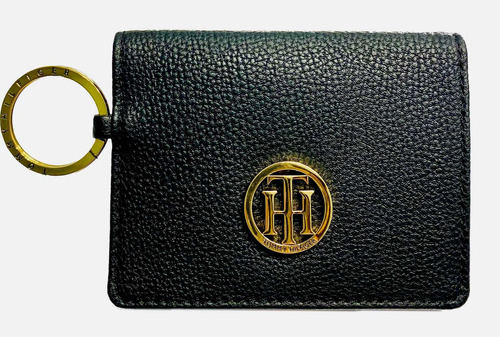 Tarjetero Tommy Hilfiger Original Mujer Negro Placa M022