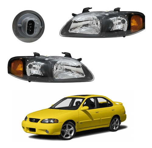 Faros  Nissan Sentra Se-r  2001 2002 2003 F/negro Nuevos