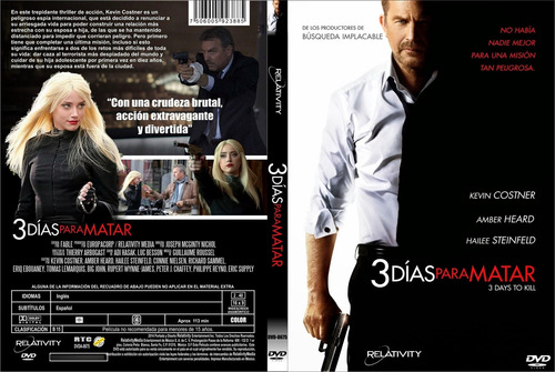 3 Días Para Matar ( Three Days To Kill) Kevin Costner Dvd