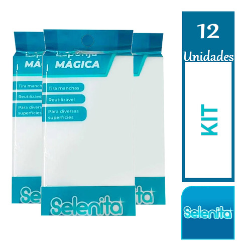 Kit 12 Esponja Mágica Limpeza Tira Manchas Bucha Limpa Tudo