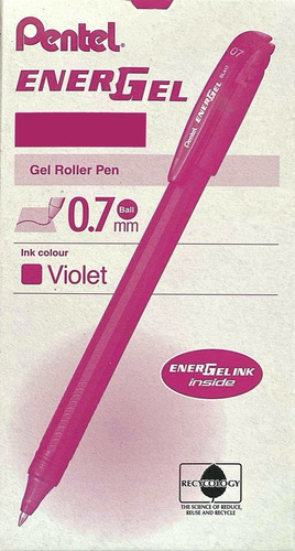 Roller Energel Lapiz Gel Pentel Makkuro 0,7mm Violet - 12uni