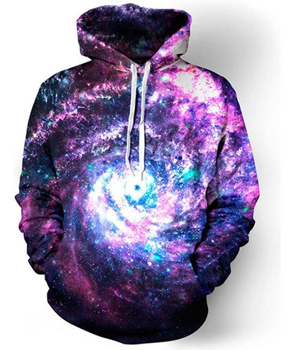 Az La Nueva Sudadera Digital 3d Con Capucha Azul Galaxia