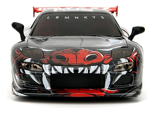 Jada 1:24 Lab Monkeys 1993 Mazda Rx - 7 Figura Saru Color Rojo/ Negro