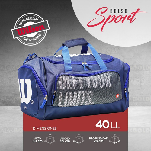 Imagen 5 de 10 de Bolso Wilson Deportivo Viaje Urbano Running Bolsillo Gym