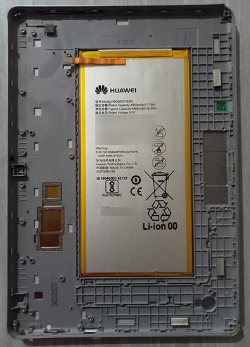 Carcasa Tapa Trasera Batería Huawei Qisags-l03 Mediapad T3 Plata (Usado)