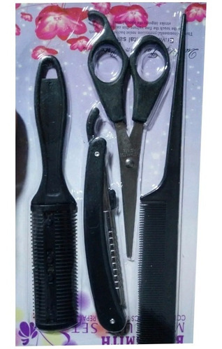 Set Peluqueria 4 Piezas Peine Con Navajas Peine Tijera Navaj