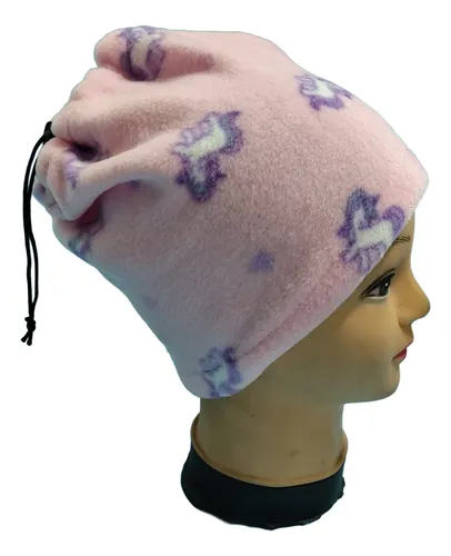 Cuello Abrigo Cubre Cuello Gorro Pasamontañapolar Para Niños Rosa Estampado Hasta 10 Años