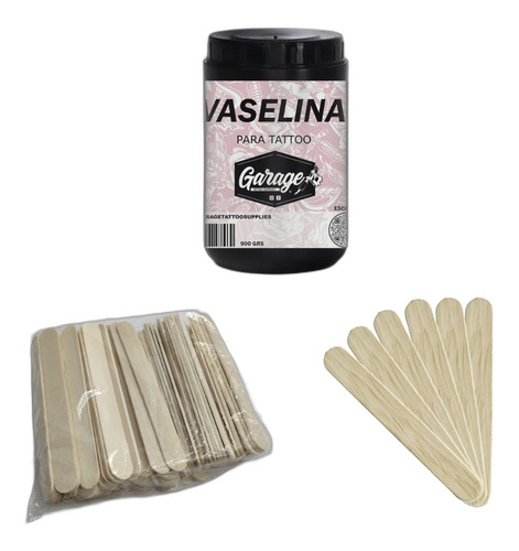 Vaselina Solida 1kg+ 100 Baja Lenguas Tatuajes Tatuar Tattoo