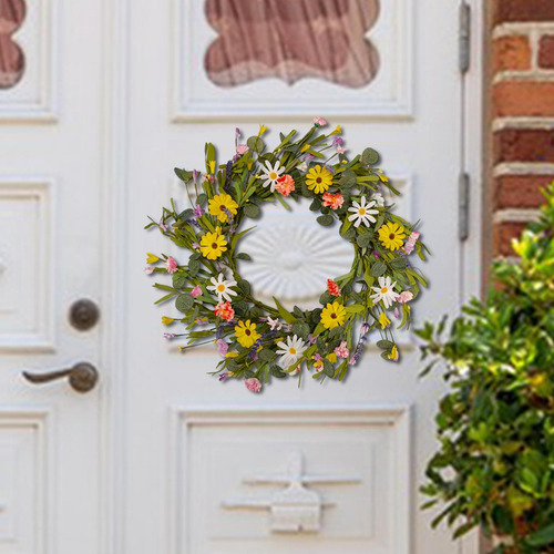 Decoración De Corona Floral Artificial Puerta Colgante De