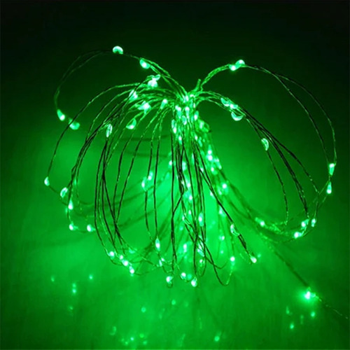 Luz De Fada Led Fio De Led Para Balão Verde 3 Metros Pilha
