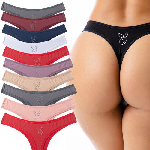 Calcinha Sexy Kit Com 10 Tanga Coelinha Sensual No Atacado