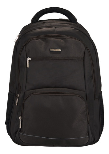 Backpack Huser Hombre H17956a Acabado de los herrajes Niquel Color Negro Color de la correa de hombro Negro Diseño de la tela Liso