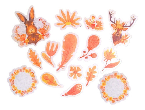 Imagen 4 de 5 de Stickers Bosque Otoño Pack 40 Unidades Ideal Souvenir