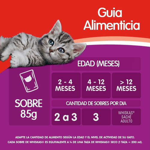 Whiskas Alimento Húmedo Gatitos Carne Salsa Sobre 12un