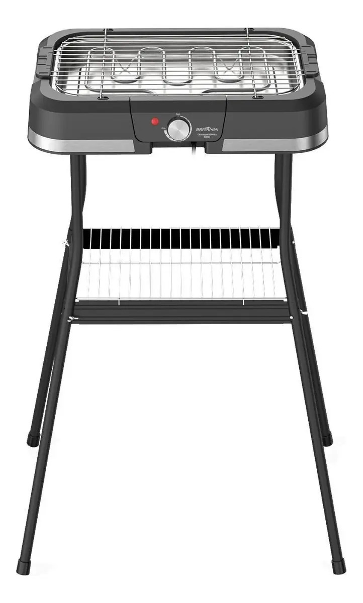 Churrasqueira Elétrica Britânia Bcq90 Com Suporte 1500w Cor Preto