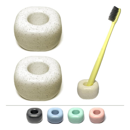 Mini Soporte Cepillo De Dientes Cerámica Mate Minimalista
