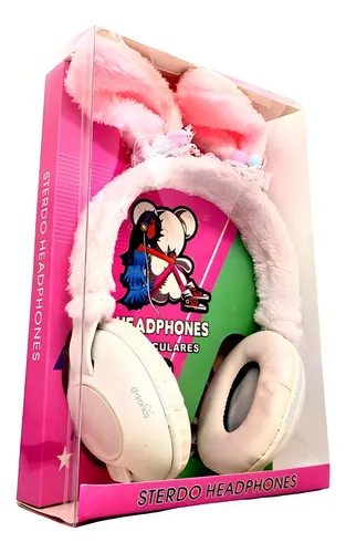 Auriculares Vincha Cable 1.5m Microfono Orejas Conejo Nena