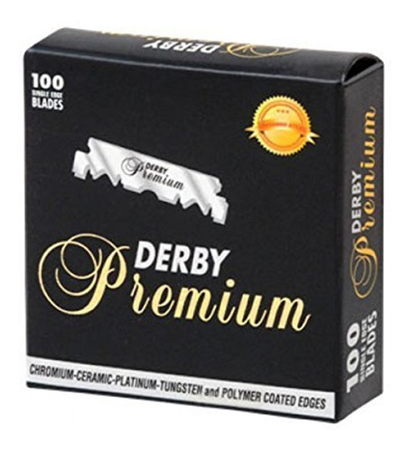 100 Navajas Derby Premium Para Afeitar 1 Filo Stainless Blade