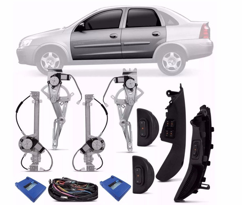 Kit Vidro Eletrico Corsa Sedan Maxx 2007  4p Completo