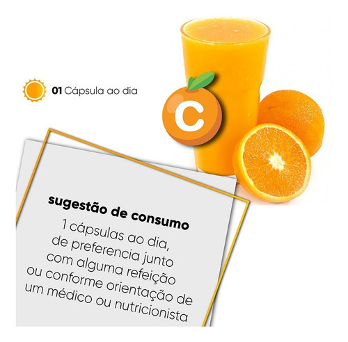 Vitamina C+Zinc: 1 cápsula por día equivale a 5 naranjas, 30 cápsulas con sabor sin sabor