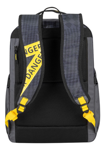 Rivacase 5431 Mochila Escolar Danger 20l Gris Resistente Al Agua, Laptop 15.6 , Bolsillo Oculto Y Dos Laterales, Compart