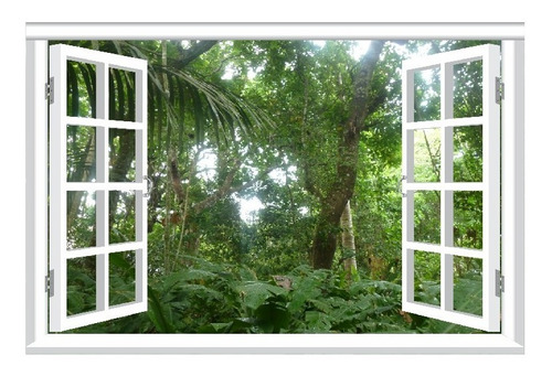 Vinilos Efecto Ventana 3d Paisajes Colombia Bosque  1.50mx1m