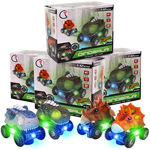 Coches De Dinosaurio Sonido De Luz Led, Juguetes De Coc...