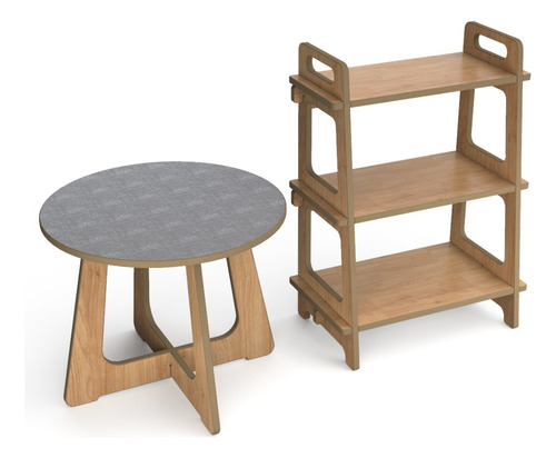 Imagen 1 de 10 de Organizador De Madera 82x60x35 + Mesa 45 Cm - Envío Gratis