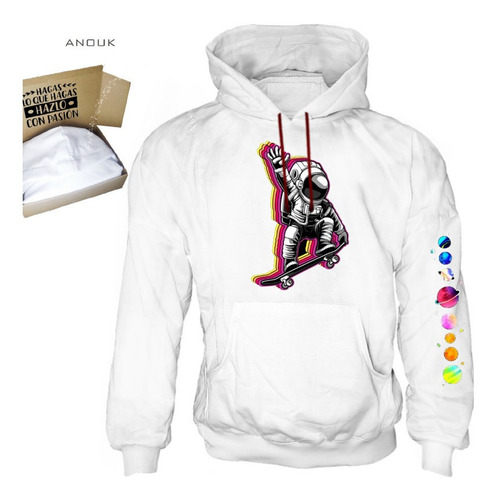 Imagen 7 de 10 de Buzo Hoodie Personalizado Saco Astronauta Planetas Unisex