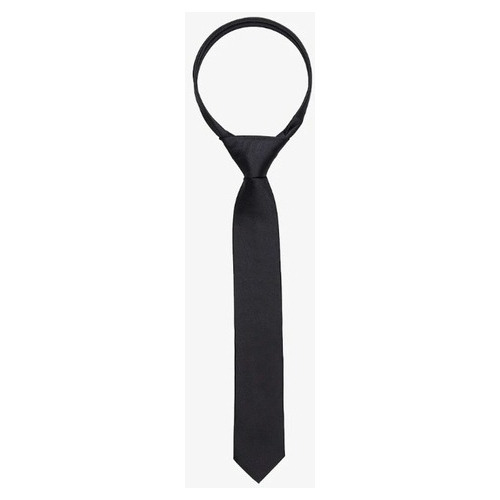 Corbata Satinada Elegante Con Caucho Negra, Azul Oscura