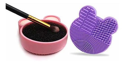 2pcs 2 En 1 De Silicona Cepillo De Maquillaje Estera De...