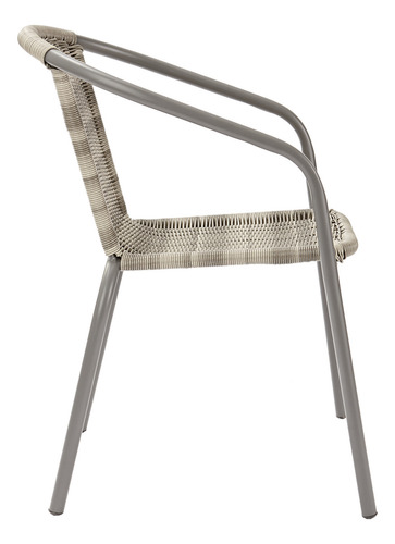 Naterial Silla De Jardín Elias Tipo Ratán Apilable Durable Color Gris