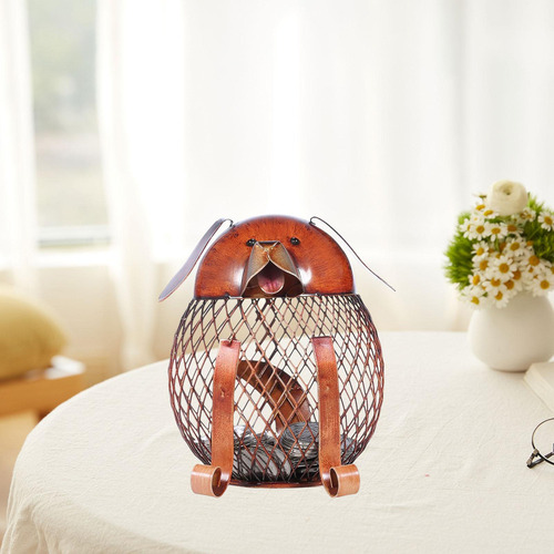 Hucha De Perro De Hierro, Linda Maceta Para Regalo