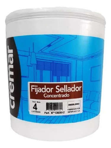 Cremar Fijador Sellador Concentrado 1 Lt Sinteplast Acabado Mate Color Incoloro