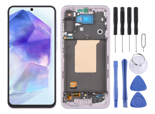 Pantalla Lcd Oled Rosa Con Marco Para Samsung Galaxy A55