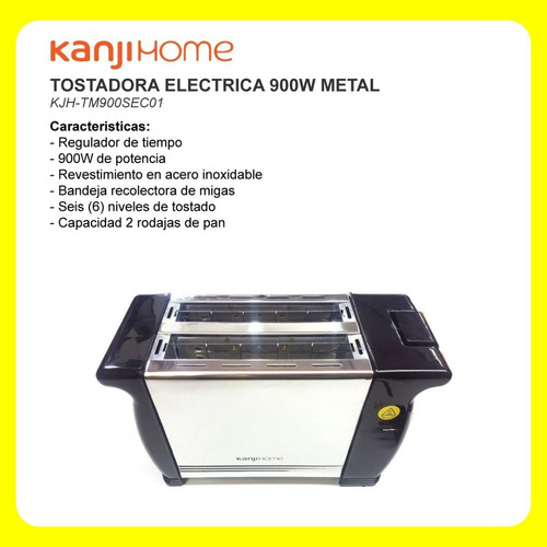 Tostadora Electrica Kanji Home 900w 2 Panes 6 Niveles Full//