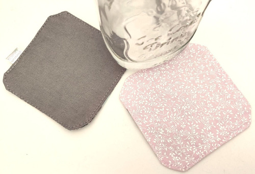 Imagem 5 de 8 de Kit Porta Copos De Tecido Dupla Face Apoio Para Copo Caneca