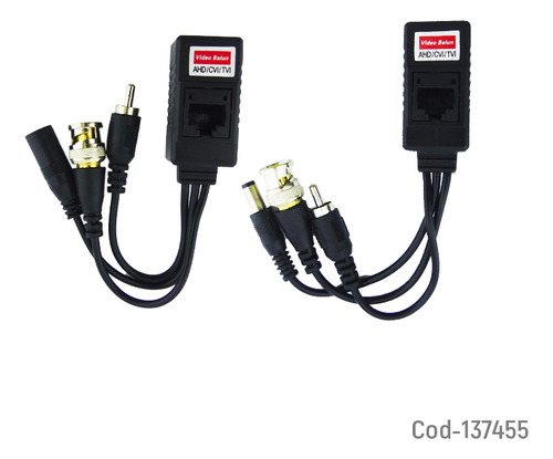 Conectores De Video Balun Bnc-dc Y Rca Con Terminal Doble
