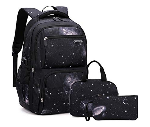 3 Mochilas Galaxy Para Niños Con Bolsa De Almuerzo Aislada,