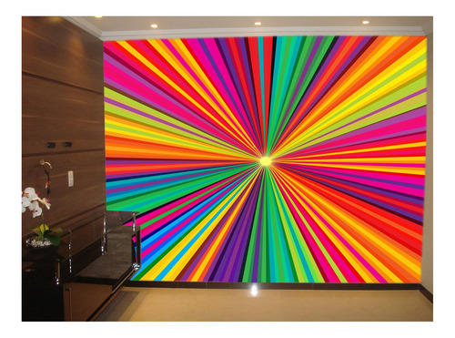 Adesivo De Parede Geométrico Abstrato Colorido 3,5m² Gmt99