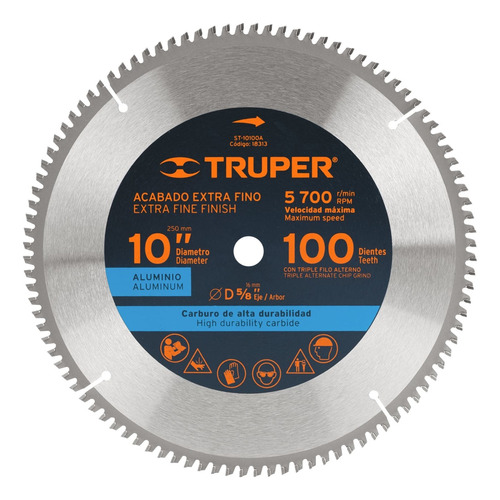 Sierra Circular Truper P/aluminio 10 X100 Dts. St-10100a