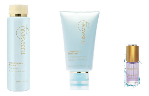 Duo Gel+tonico Purificante+oleo Facial Terramar 3 Pzs Azul