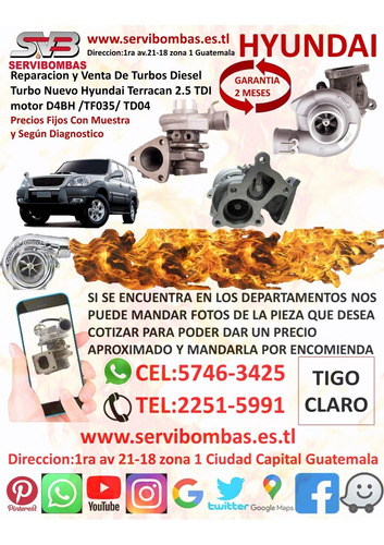 Imagen 1 de 10 de Reparacion De Turbo Hyundai Terracan 2.5 D4bh  Guatemala