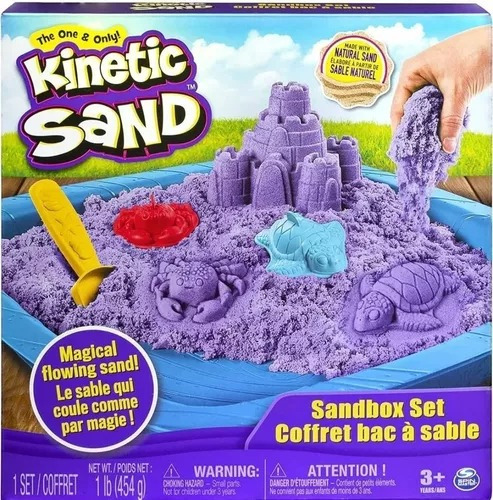 Kinetic Sand Set Castillo De Arena Con Arenero Colores 