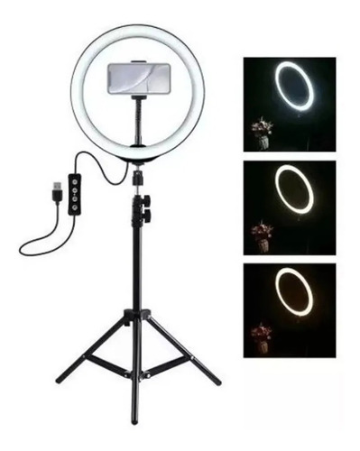 Aro Luz Led 26 Cm Profesional+ Tripode  + Base Cel Original