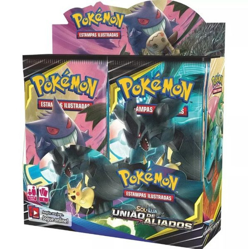 Box Pokémon 36 Booster Sol Lua União De Aliados