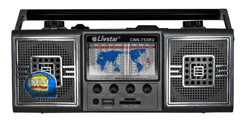 Radio Livstar Cn753 Am Fm 11band Usb Sd Pilha 110/220v Recar