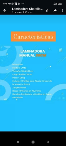Imagen 2 de 2 de Laminadora Manual