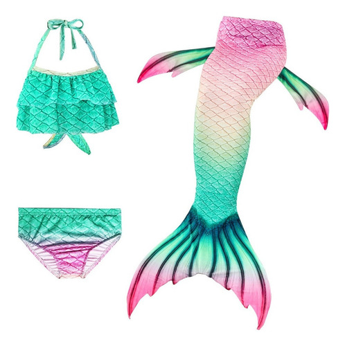 Kit De Bikini De Cola De Sirena Sin Monoaleta For Niños