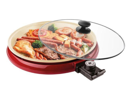 Grill Multi Grill Ceramic Pan 1200w Antiaderente Vermelho